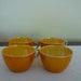 Vintage Czech Porcelain Espresso Cups with Shiny Orange Glaze, Set of 4 Coffee Cups