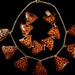 1960s Modernist Artisan Red Burnt and Orange Enamel Links Bracelet and Necklace Set