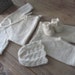 Alpaca Kimono Style Cardigan, Pant, Hat and T-Strap Bootie Set (0-3 months)///Free Shipping///