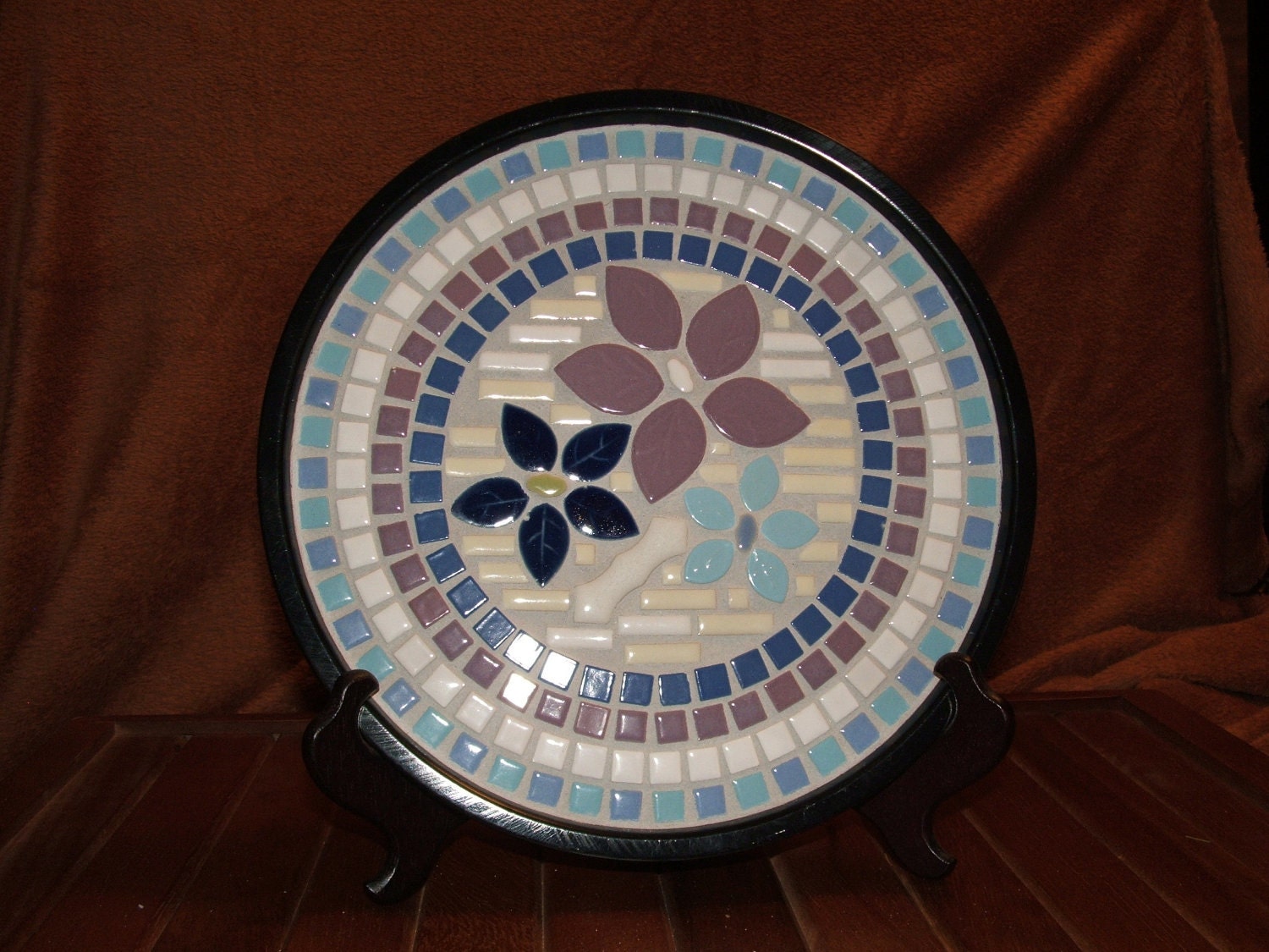 Mosaic ceramic tile plate/tray by mariamosaic on Etsy