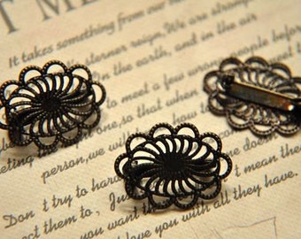 5 pcs raw Brass plating antique bronze cab finding