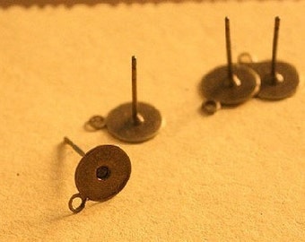 20 pcs raw Brass plating antique bronze earring finding