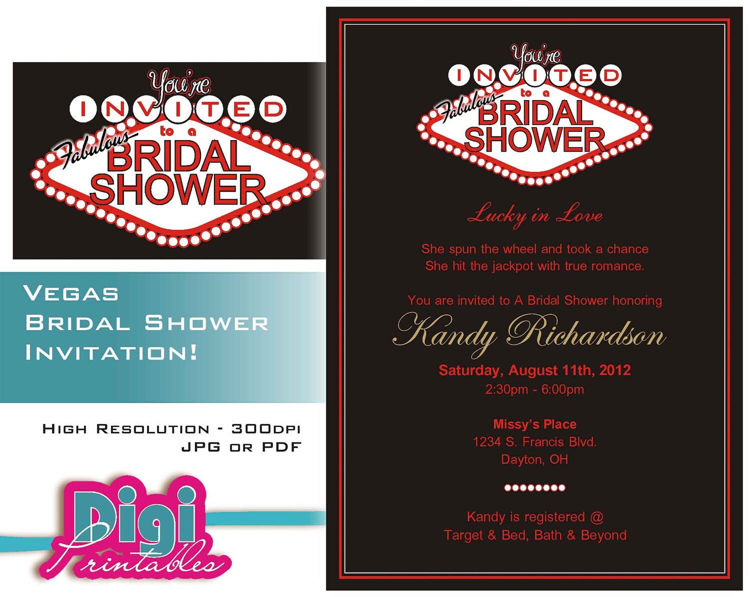 Las Vegas Themed Invitations 9