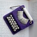 Felt Brooch / Purple Typewriter Brooch