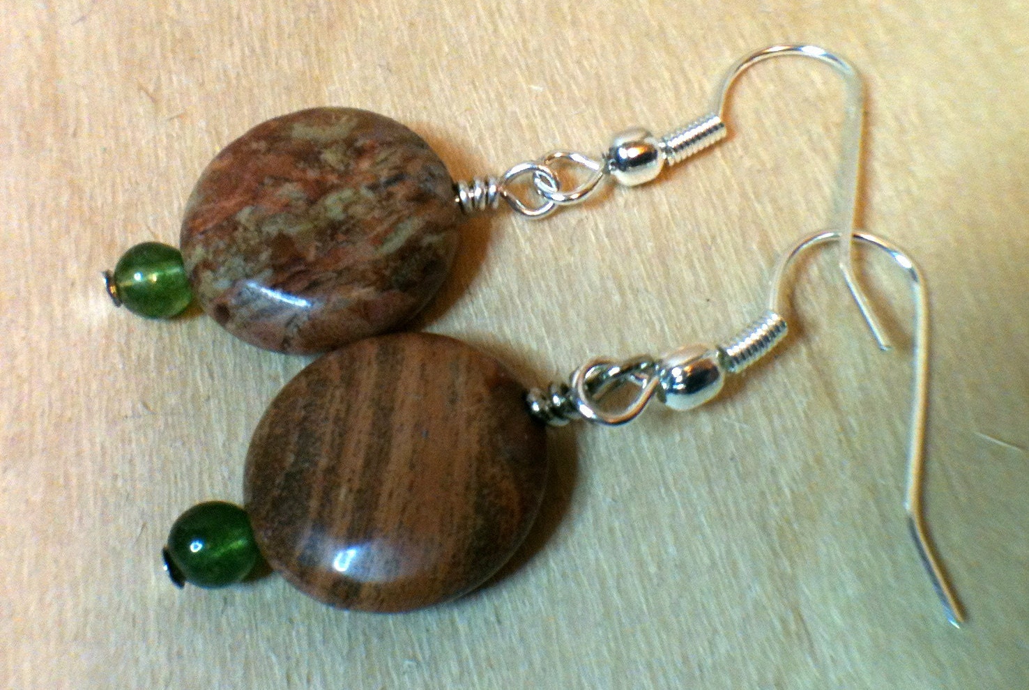 African Picture Jasper Earrings by MothersOnTheMountain on Etsy
