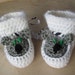 Koala Baby Booties in white and gray. CUTE Baby Shoes.