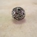 1 Sterling Silver Handmade Filigree Bali Bead with Open Wire Work. 13mm, oxidized silver. Nina Designs