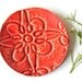 Red ceramic dish spoon rest rustic lace pattern flower ring holder eco friendly wedding decoration
