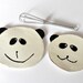 Mothers Day Gift Panda Set Ceramic Dishes Mom Baby Pottery Black and White Plates, Eco Friendly Spoon Rest