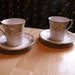 Vintage Noritake Tea Cup and Saucer - Demitasse Size. Hand painted Gold Pattern