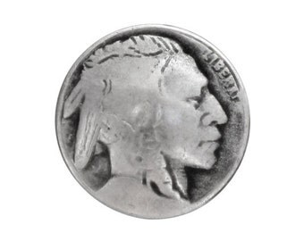 3 Indian Head 3/4 inch ( 20 mm ) Metal Buttons Antique Silver Color