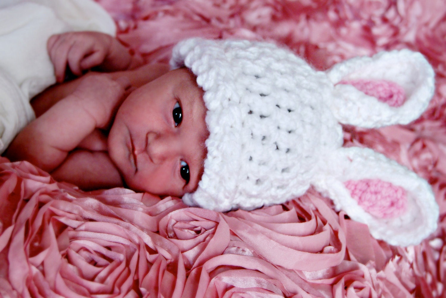 newborn cat pattern crochet hat WellRavelled Hat Bunny Photography Baby by Newborn Crochet Prop