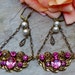RESERVED Czech W West Germany Bridal Rhinestone Filigree Earrings, Vintage Recycled