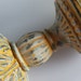 Vintage Antique Rustic Cottage Shabby Chic 1970's Amber - White - Mustard Yellow Candle Holder