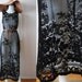 The Black Cat - Vintage 70s Lace Crochet See thru Maxi Dress Festival Folk Boho