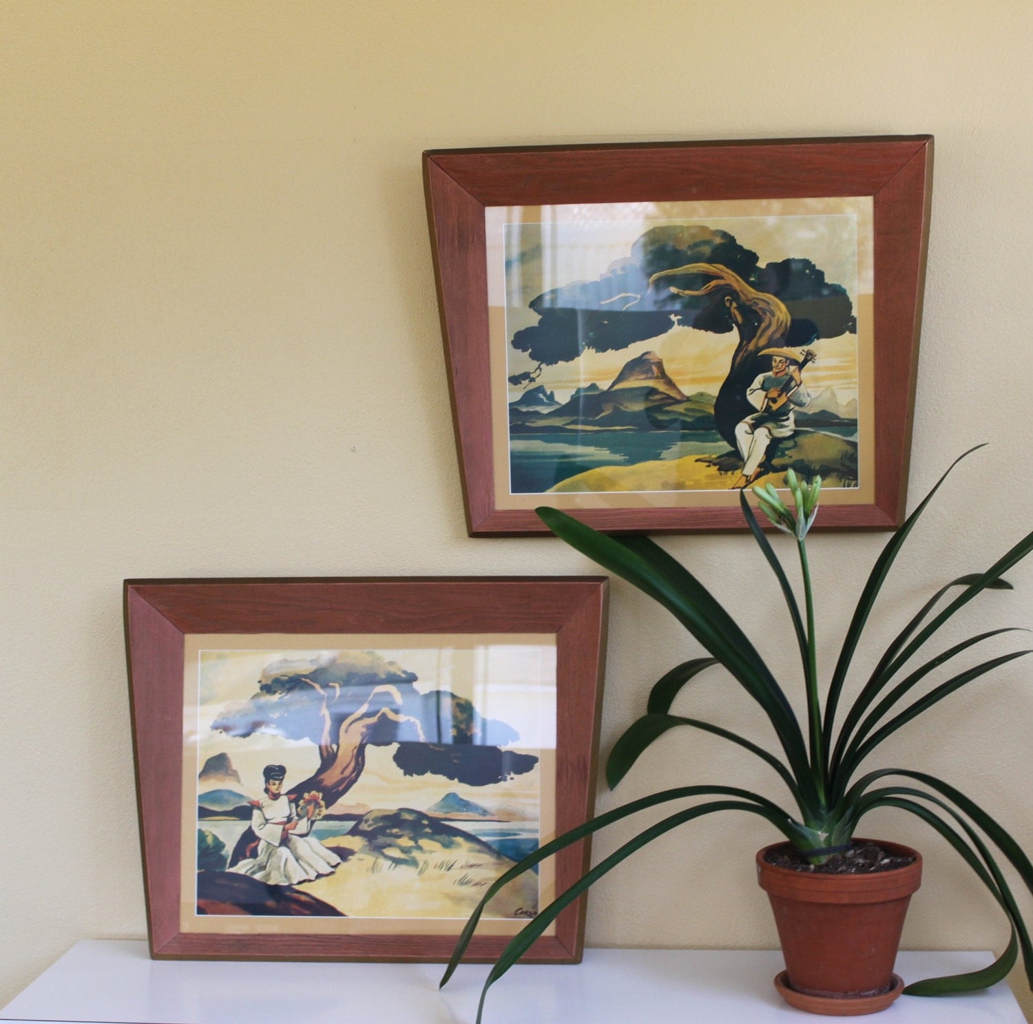 Two Vintage Mid Century Carlo of Hollywood Prints