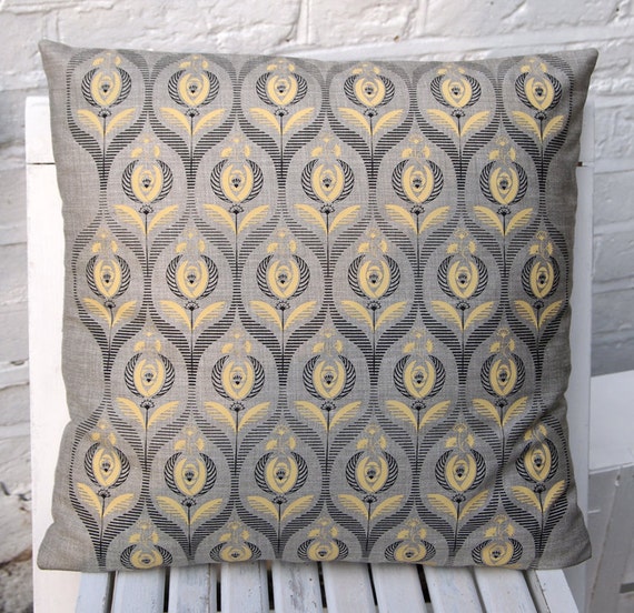 Art deco rose print cushion cover