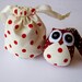 Dotty - the Little Cute Owl Doll with Bag: plush, keychain, children, kid, baby, boy, girl, kid, red, cream, poka dot, dot, eco