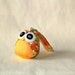 Sunflower - Cute Owl Plush with a Bag: owl doll, owl decor, little, mini, kid, poka dot, owl decoration, kawaii, yellow, blue, iammie
