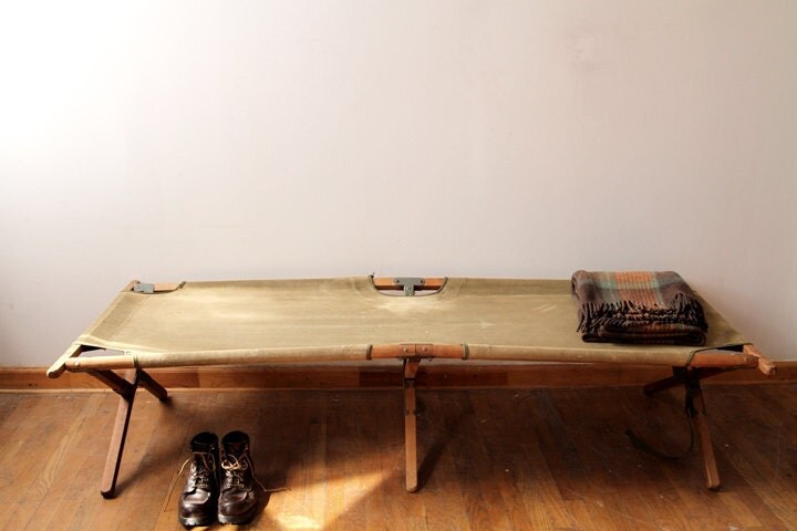 RESERVED for designsponge WWII Army Cot