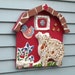 Mosaic 3 D Barn cow bird flowers butterfly moon