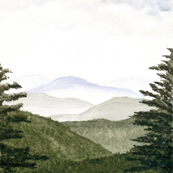 mountain landscape painting easy
