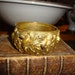 Brass plate whiting cuff repousse bracelet
