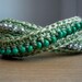 Wrap Beaded Bracelet - Light Green with Kelly Green and Silver Beads