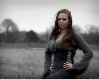 Viking waistcorset Helga from Wool and Gotlandic Lambsfur