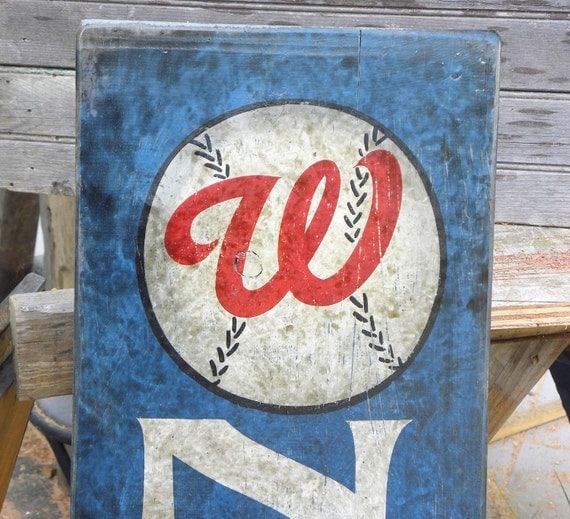 Washington Nationals vintage baseball Signhand painted