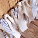 Vintage Inspired Fabric Banner Garland Bunting Backdrop - Decoration or Photo Prop - Blue Cream Neutral