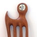 Wooden hair fork, 4 prong, Hair sticks, Wood, Mother of pearl, Teak, Hairpin, Handmade