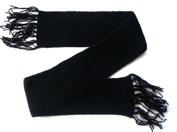 knit mens scarf Black Mens winter Scarf Chunky scarf