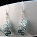 Blue Swarovski Cluster Earrings with sterling silver