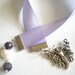 Fairy Lavender Satin Ribbon Bookmark with Faceted Amethyst and Freshwater Pearl
