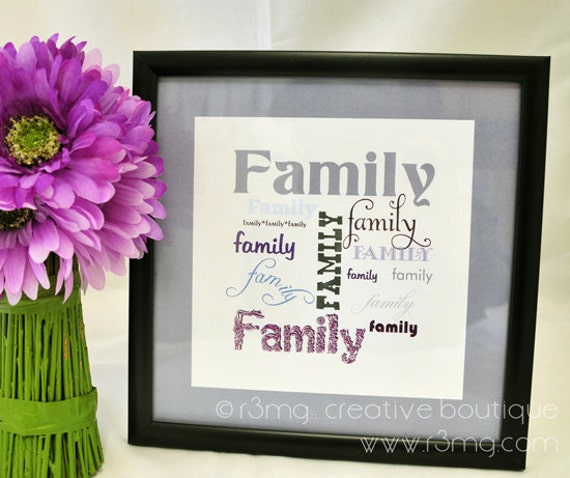 Items similar to Purple “Family” Poster Print on Etsy