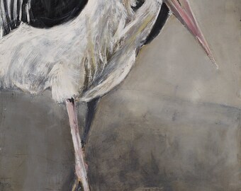 Walking Marabou limited edition print size 2