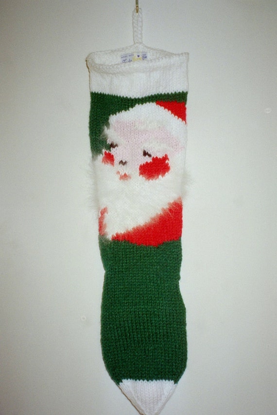 Hand-knitted Personalized Santa Christmas Stocking