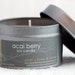 CLEARANCE Acai Berry Soy Candle Tin 4 oz. - crisp fruity sandalwood scented soy candle