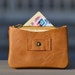 Hand-stitched Genuine Handmade Light Brown Cow Leather Wallet/ Card Case