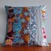 Quilted patchwork pillow cover blue Anna Maria Horner fabric 18 inch