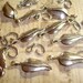 Silver plate Leaf toggles 7 sets 14 pieces