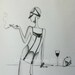 Fashion Illustration Sketch 1920s Art Deco Flapper Decor
