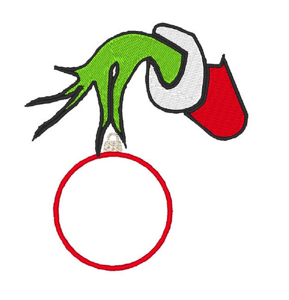 Download Grinch with Applique Ornament Embroidery Design