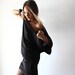 Black short dolam sleeves dress 50% OFF