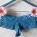 Something blue "I Do" peacock blue lace bridal panties with white rhinestuds