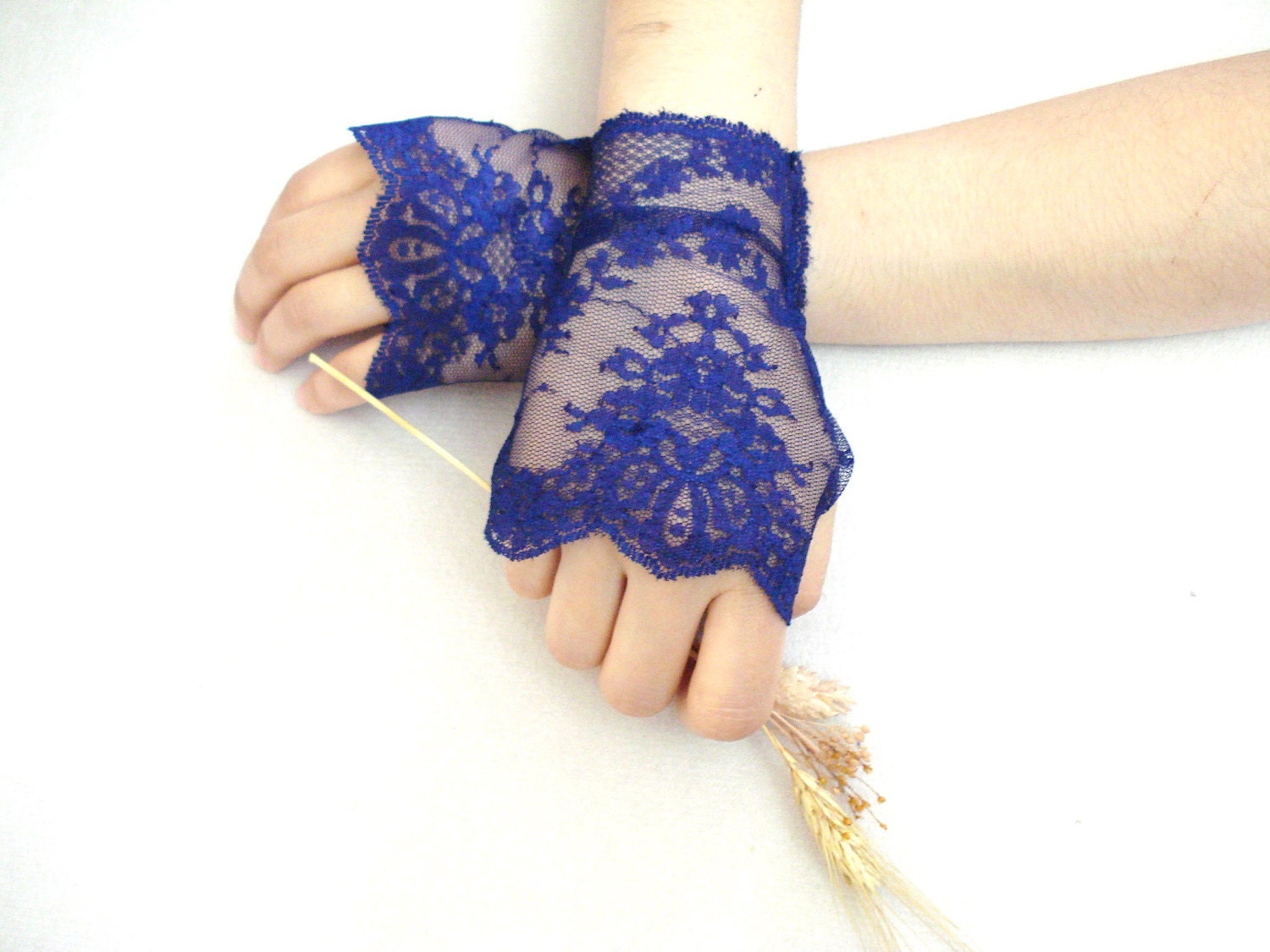 Blue Wedding Gloves Lace Wedding Accessory Bridal accessory