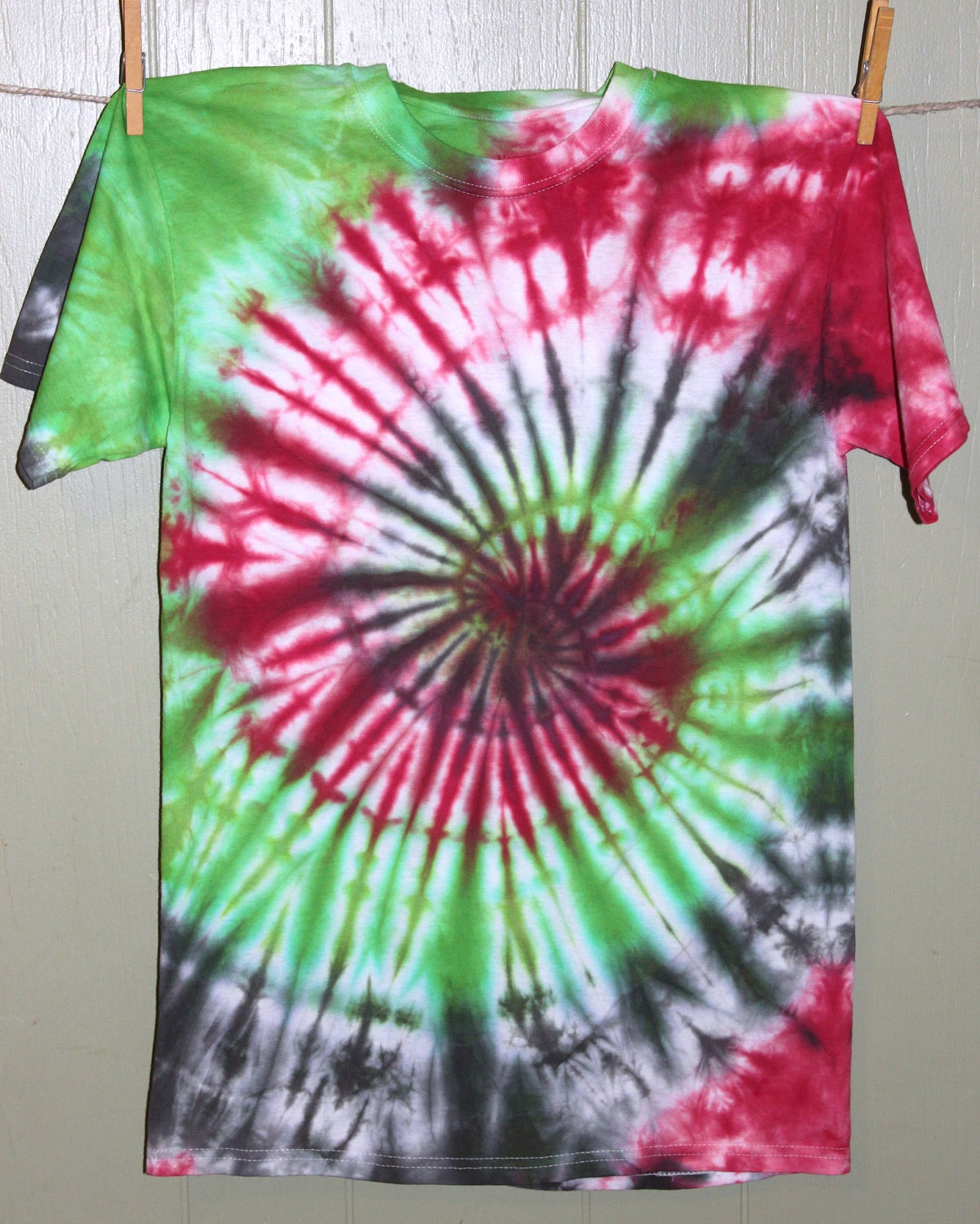 green and white tie dye shirts