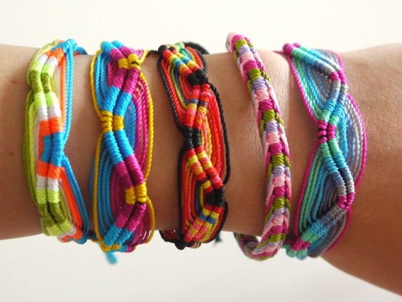 Friendship Bracelets Colorful Tribal Style Set of 10