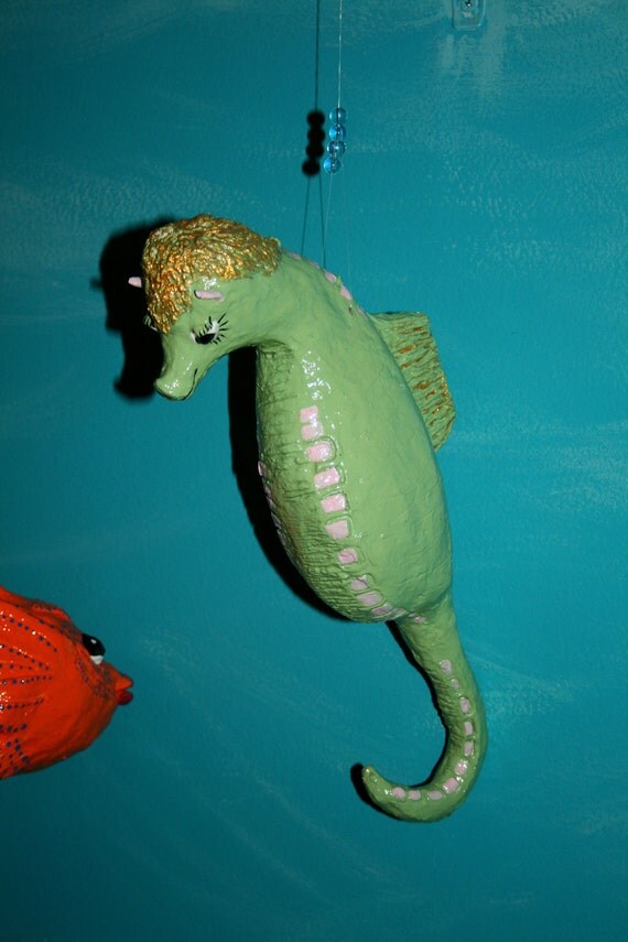 Paper Mache Mama Seahorse
